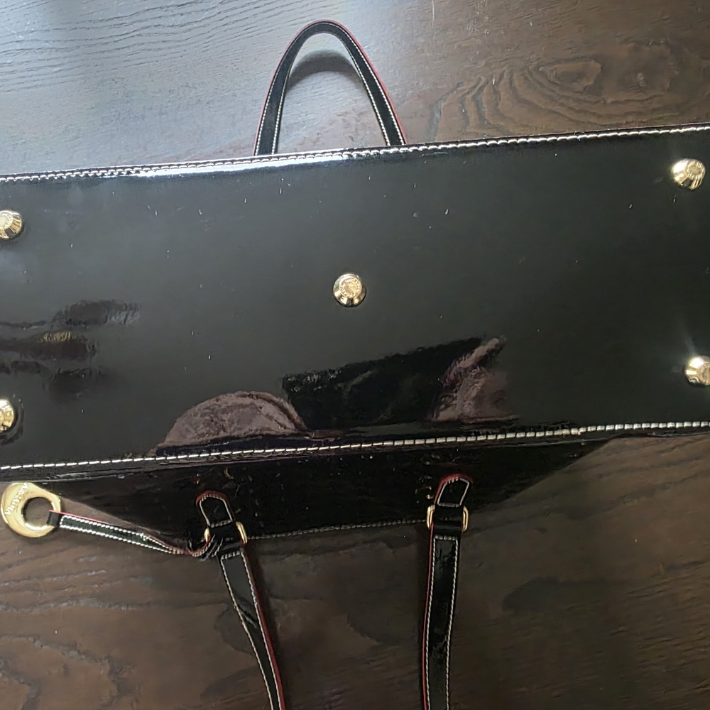 Arcadia Shiny Black Tote with Wallet - Picture 8 of 16